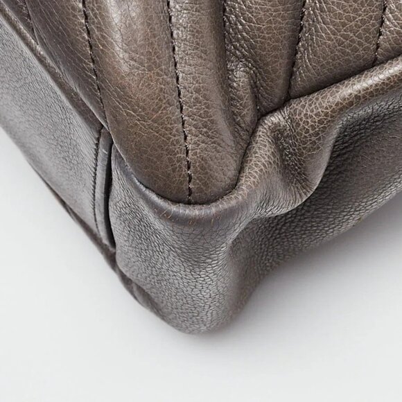 Yves Saint Laurent Grey Chevron Quilted Leather Monogram Large College Bag - Picture 4 of 12